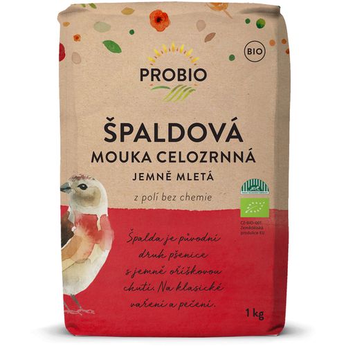 PRO-BIO obchod.spol. s r.o. Mouka špaldová celozrnná jemně mletá 1 kg BIO PROBIO