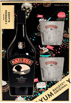 Baileys Irish Cream 0,7l 17% + 2x Esppresso Glasses