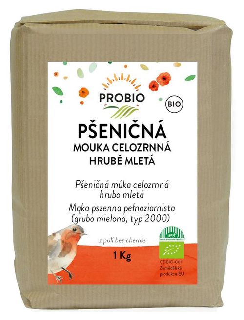 PRO-BIO obchod.spol. s r.o. Mouka pšeničná celozrnná hrubě mletá 1 kg BIO