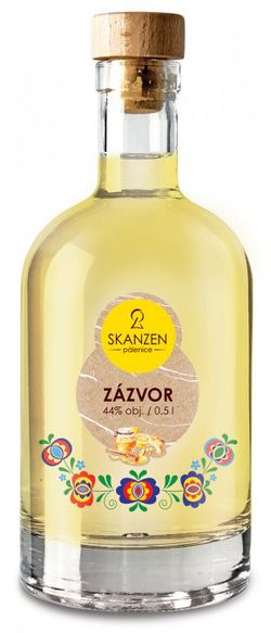 Skanzen Zázvor 44% 0,5L Skanzen Modrá