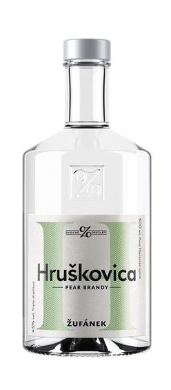 Hruškovica Žufánek 0,5l 45% Etiketa