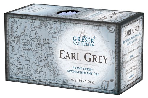 Valdemar Grešík Earl Grey přebal Grešík Černý čaj