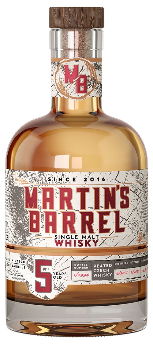 MARTIN´S BARREL 5YO single malt peated whisky 43,3% 0,7L