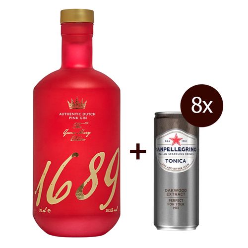 Gin 1689 The Queen Marry Edition 38,5% 0,7l + 8x tonic Sanpellegrino