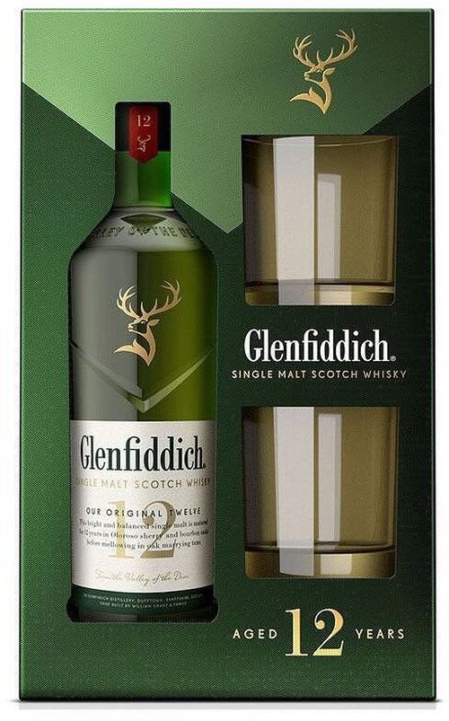 Glenfiddich 12y 0,7l 40% + 2x sklo GB