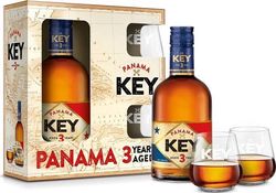 Božkov Key Rum Panama 3y 38% 0,5l + 2 skleničky