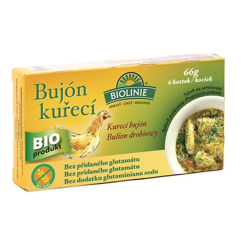 PRO-BIO, obchodní společnost s r.o. BIOLINIE bujón kuřecí BIO - kostky 6 x 0,5 l