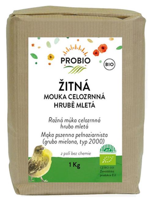 PRO-BIO obchod.spol. s r.o. Mouka žitná celozrnná hrubě mletá 1 kg