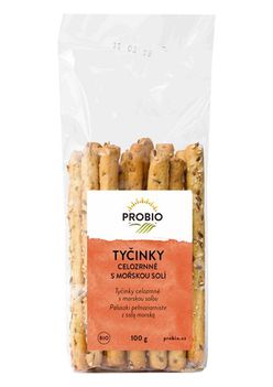 PRO-BIO obchod.spol. s r.o. Tyčinky celozrnné s mořskou solí 100 g BIO PROBIO