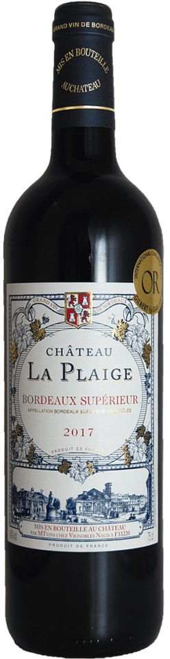 Château  La Plaige Bordeaux Superieur Rouge 6x0,75 2017 4,5l Dřevěný box