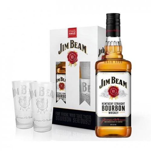 Jim Beam White 0,7l 40% + 2x sklo GB