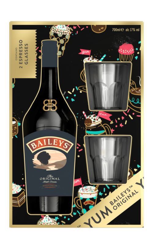 Baileys Irish Cream 0,7l 17% + 2x sklo GB