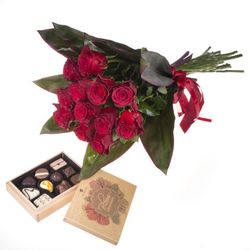 Chocolissimo - Tucet růží a belgické pralinky 125 g