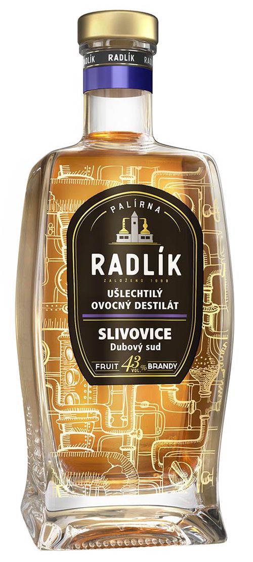 Radlík Slivovice dubový sud 43% 0,5L