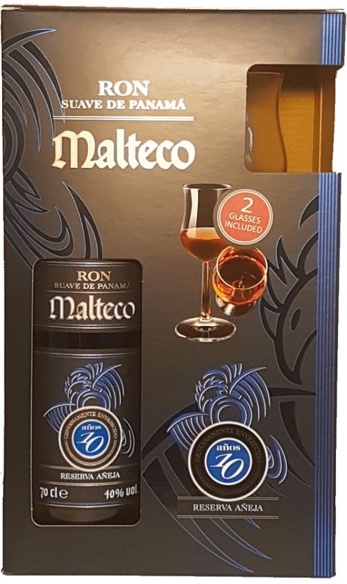 Malteco 10y 40% 0,7l dárkové balení se skleničkami