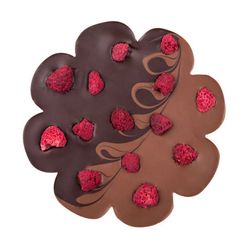 Chocolissimo - Čokoláda mléčno-hořká ve tvaru květiny s malinami 100 g