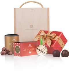 Chocolissimo - Dárková sada v dřevěné krabičce k vánocům 450 g